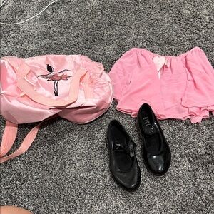 Pink Ballet Dance Bag with Black tap Shoes